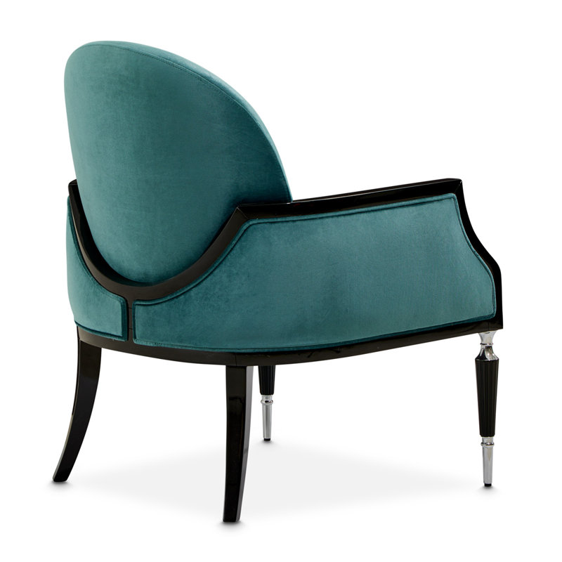 La Francaise 29'' Wide Armchair, Teal Blue Velvet