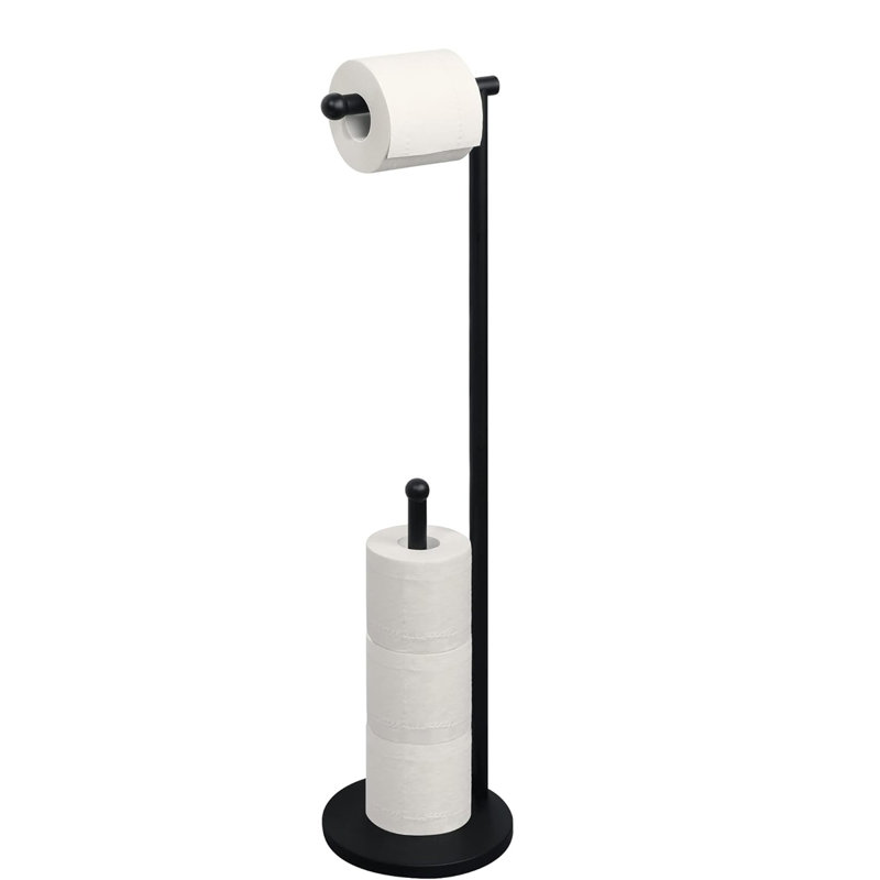 Porte-papier hygiénique sur pied, Noir mat