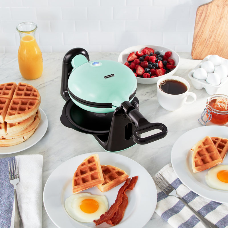 Dash Flip Belgian Waffle Maker, Aqua/Black