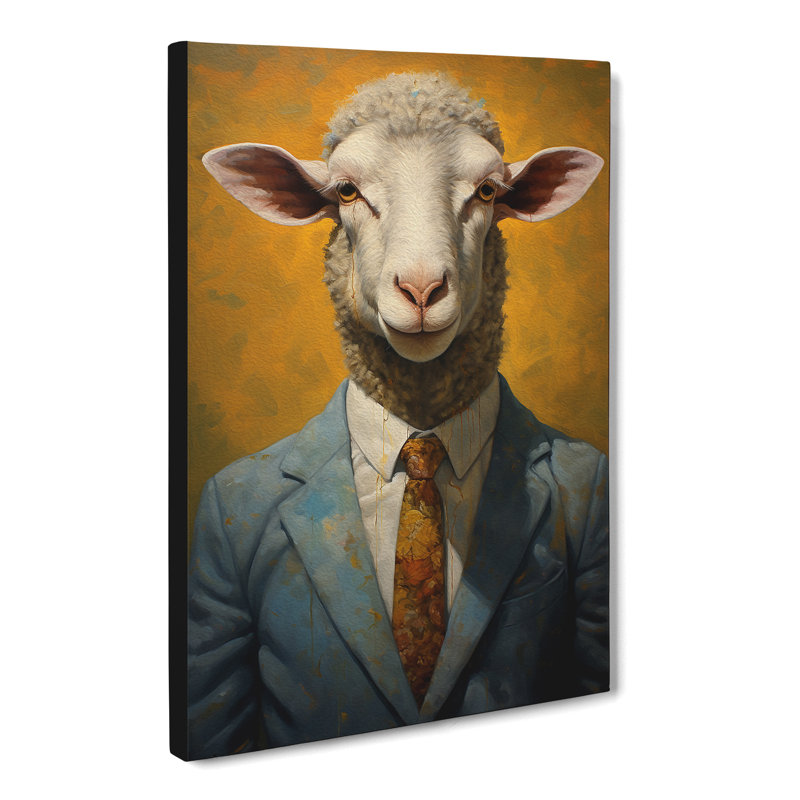 Sheep In A Suit No.3 - Wrapped Canvas Print, 60cm H x 40cm W x 3cm D