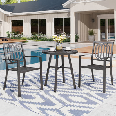 Ensemble repas 3 pièces avec table en métal Stoneham