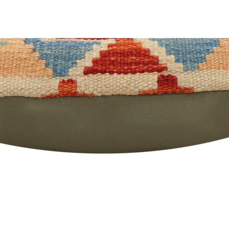 Coussin Bohème Marchant, Rouille / bleu / beige / vert, H 16 po x l 18 po