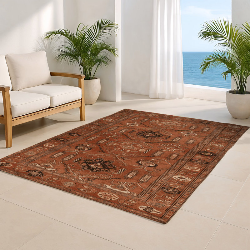 Tapis turc intérieur et extérieur brun, Rectangulaire 2 pi x 3 pi