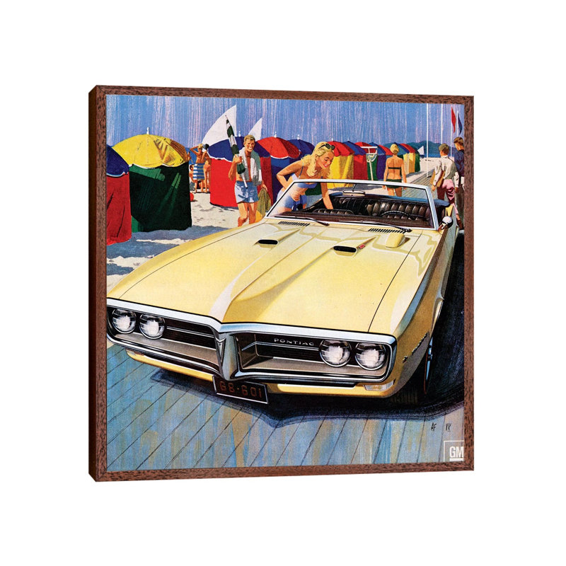 1968 Pontiac Magazine Advert Detail 1 Piece Floater Frame Wall Art on Canvas, 45.72 cm H x 45.72 cm W, Brown