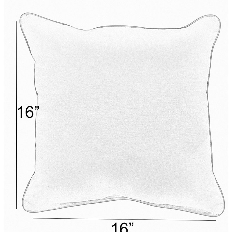 Striped Outdoor Reversible Throw Pillow, 16" x 16", Black/Brown/Black
