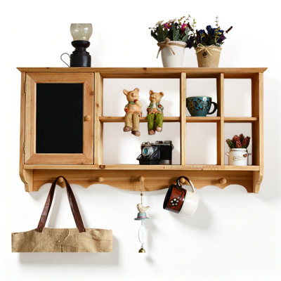 Étagères murales en bois massif Cubby Shelfs, tablette décorative moderne pour chambre, salle de bain, cuisine, salon