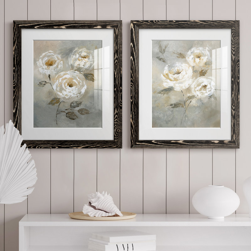 «Soft and Bold I», ensemble de 2 reproductions d'art, Blanc, H 31,5 po x l 47 po x P 1,5 po, H 20 po x l 17 po x P 1 po