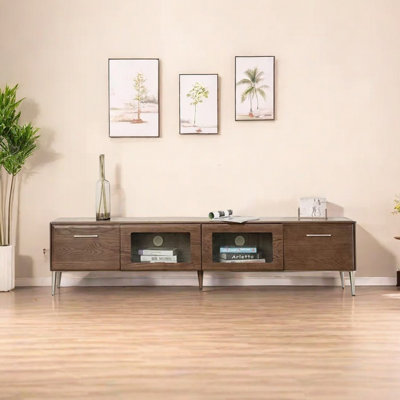 Retro design solid wood TV cabinet