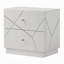 Table de chevet contemporaine à 2 tiroirs blanc brillant avec détails en relief | Idée de cadeau