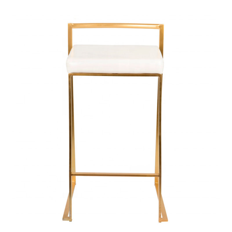 Tabouret Erick, Or, Blanc