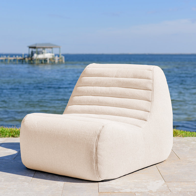 Big Joe Solvana Lounge Chair, Outdoor Performance Linen Weather-Resistant Fabric, Primary Chair, Sunlit Cream, Sunlit Cream