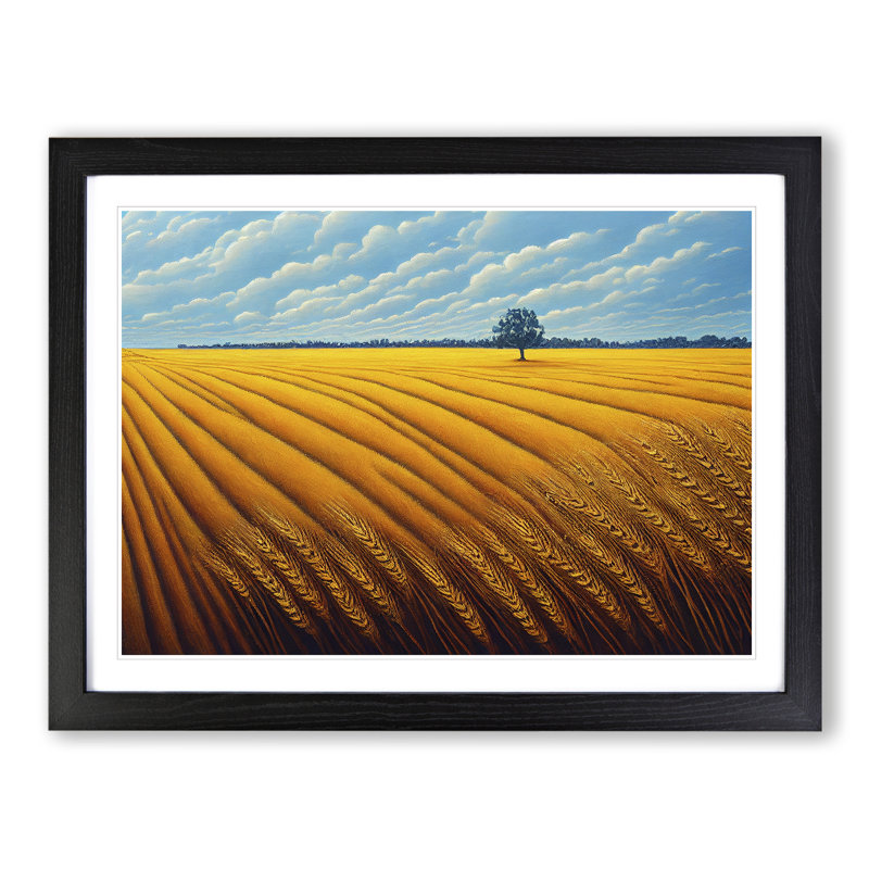 Magical Wheat Field - Framed Print, Black, 25cm H x 34cm W x 2cm D