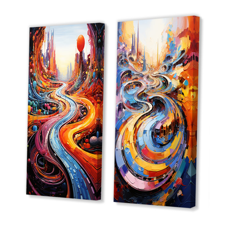 Ensemble de 2 reproductions d'art sur toile, Toile tendue, H 28 po x l 25 po