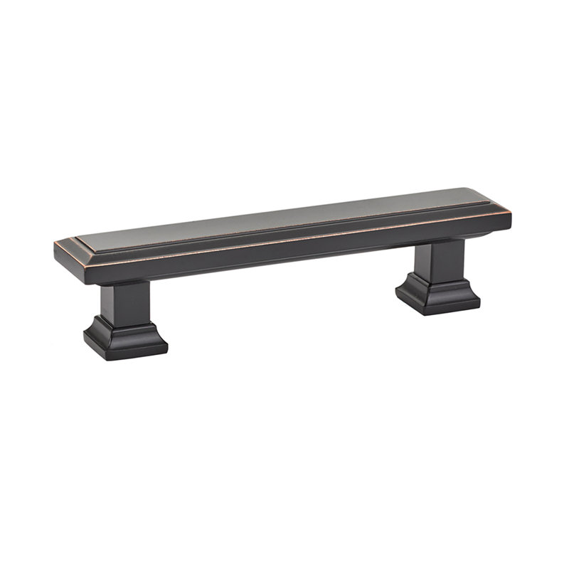 Emtek Geometric Brass Cabinet Pull 4" Centre-to-Centre, Oil Rubbed Bronze, 4"