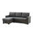 84" Dark Gray Linen Reversible Sleeper Sectional Sofa With Storage Chaise