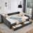 Queen Size Daybed With Drawers Upholstered Tufted Sofa Bed,With Button On Back And Copper Nail On Waved Shape Arms-1763965142-1763965140