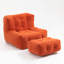 Chaise sans accoudoirs en velours avec repose-pieds-1003410349