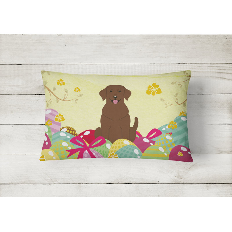 Easter Eggs Outdoor Throw Pillow
