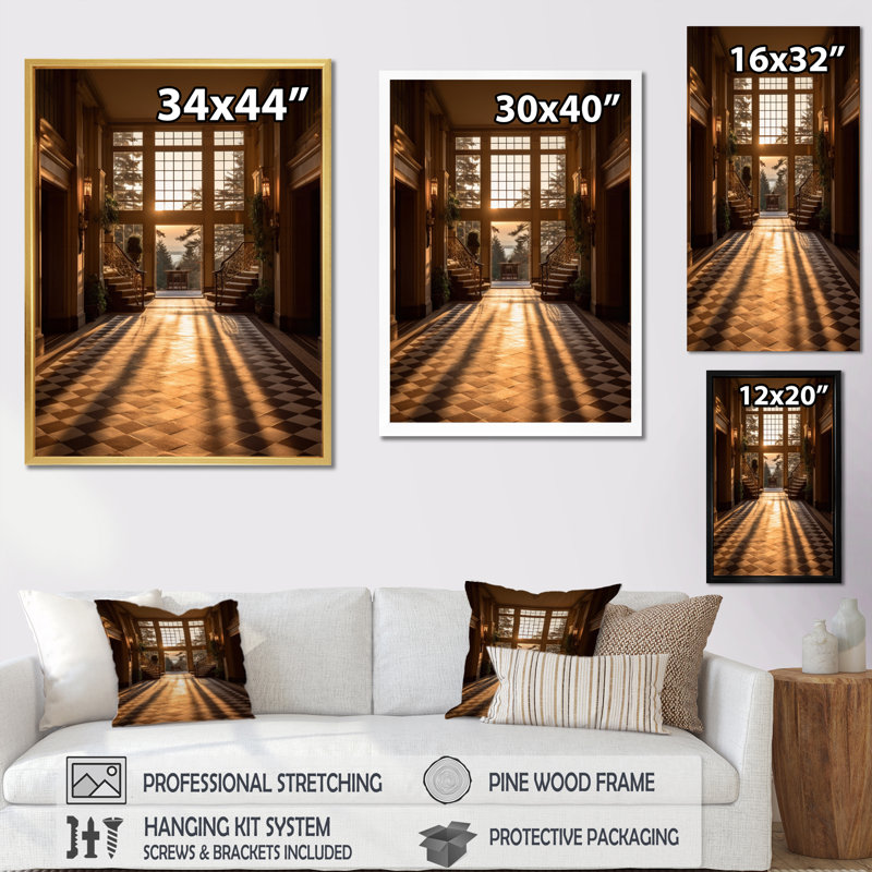 Oregon Pittock Mansion Sunrise III sur toile, H 40 po x l 30 po, Cadre naturel flottant