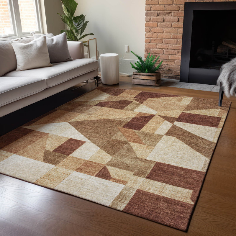 Machine Washable Indoor/Outdoor Jadiel ACN2365 Geometric Rug, Rectangle 2'6" x 3'10"