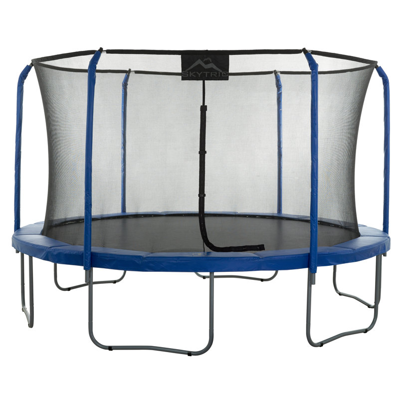 Skytric 15 ft Blue Round Trampoline with Enclosure System