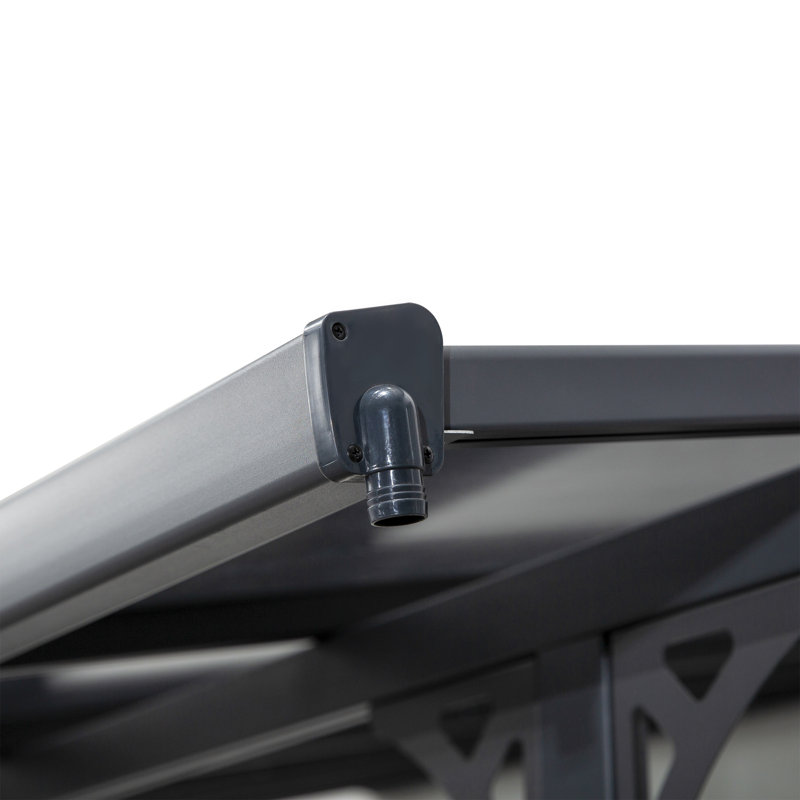 Outsunny Gray Aluminum Pergola with UV Blocking Polycarbonate Roof