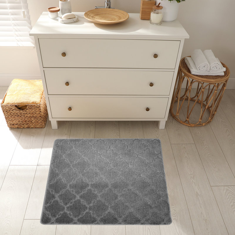 Tapis de cuisine, gris, Carré 2 pi 8 po