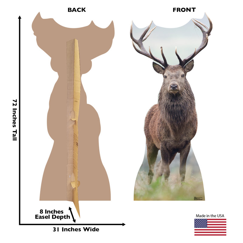 Life-Size Deer Cardboard Standup with Antlers