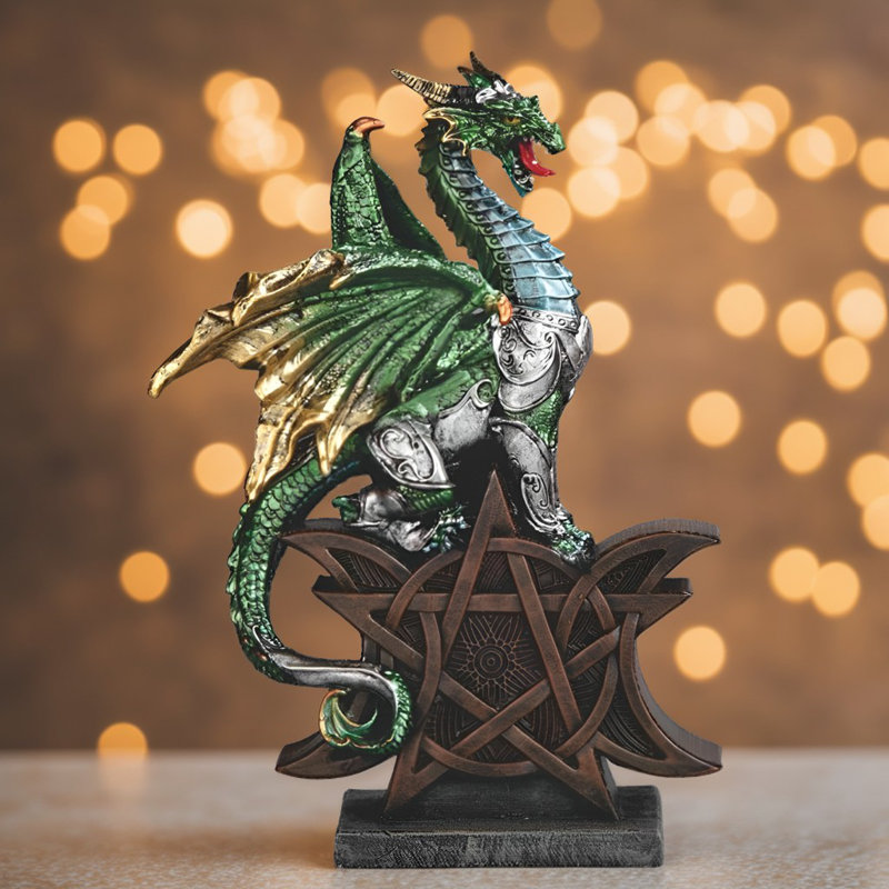 8.75"H Dragon on Star Figurine