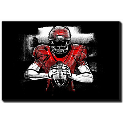 Joueur de football, art mural sur toile