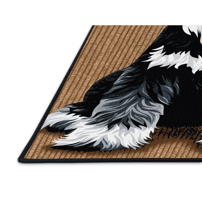  Tapis lavable pour chien Schnauzer, Rectangulaire 2 pi x 3 pi