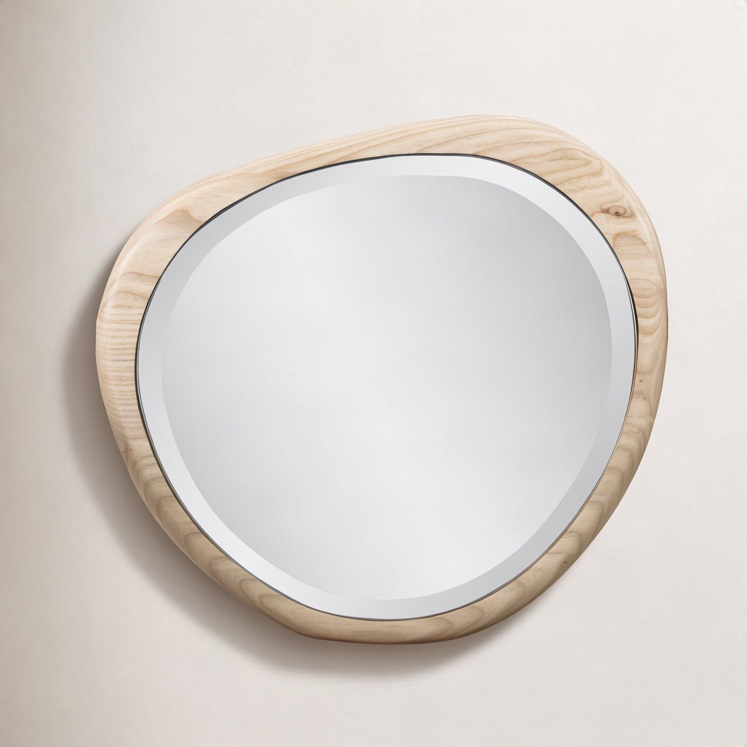 Anthea Solid Wood Asymmetrical Mirror, 19" x 17"