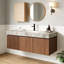 Comptoir de salle de bain 48 po avec lavabo sous comptoir, comptoir rectangulaire moderne avec trou de robinet pré-percé, gris clair-123298962