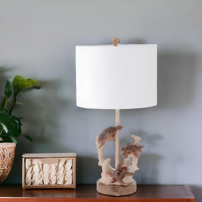 Set Of 2 Brown Turtle Reef Table Lamps