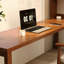 Bureau rectangulaire en bois massif brun noisette-108954485-108954487