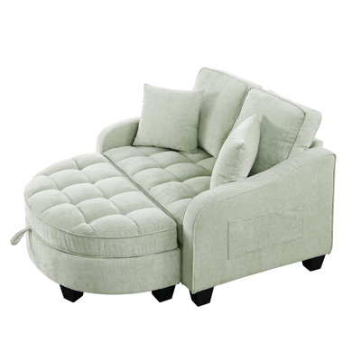 51" Wide Upholstered Chenille Sofa Couch With Adjustable Backrest by Red Barrel Studio