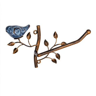 Mounted Toilet Tissue Holder With Ceramic Bird,1 Roll9(Bronze)