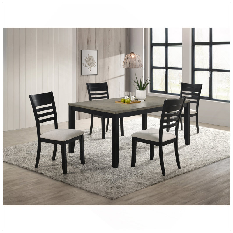 Ensemble de salle à manger contemporain, 5 pièces: table, 4 chaises