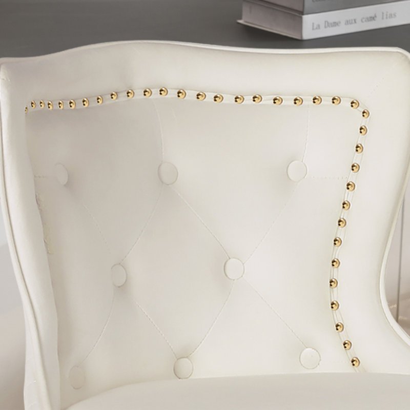 Fredez Swivel Upholstered Adjustable Height Counter Stool, Gold, Cream