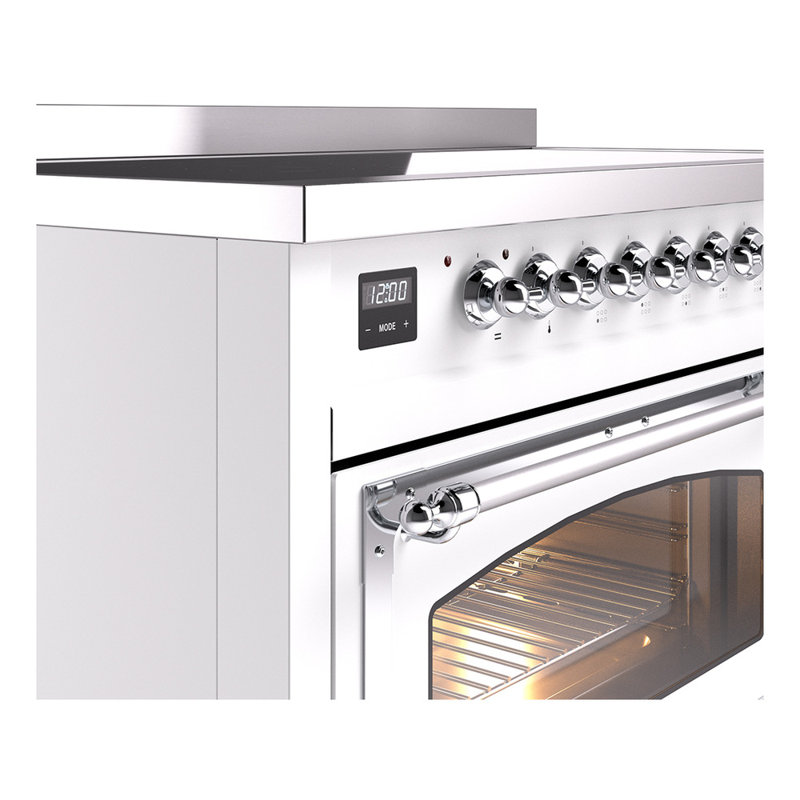 ILVE Nostalgie II Noblesse 48 in Induction Range, White/Chrome