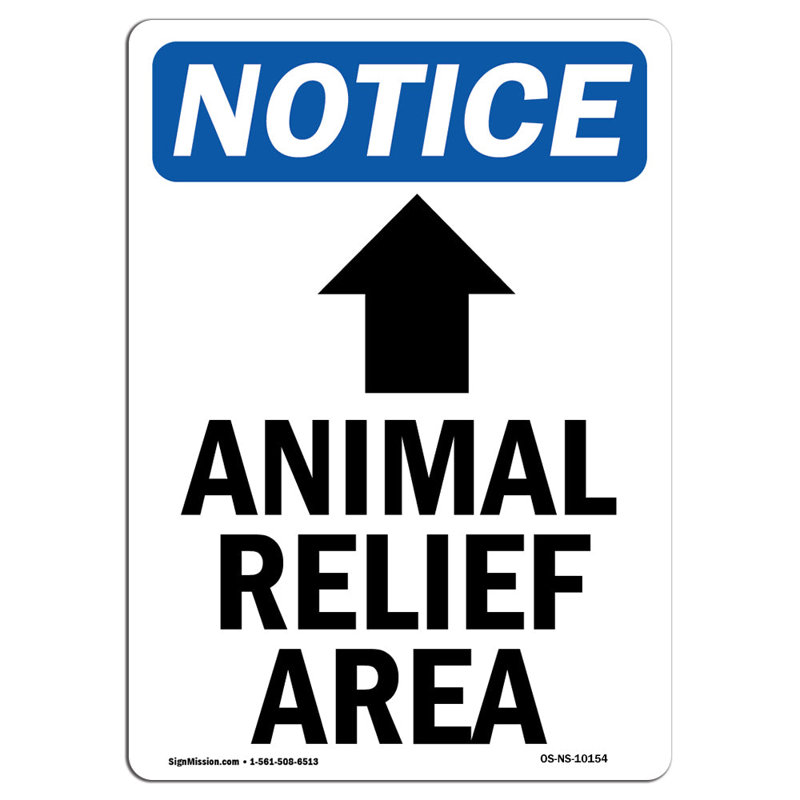 Signe de la zone de soulagement des animaux avec symbole