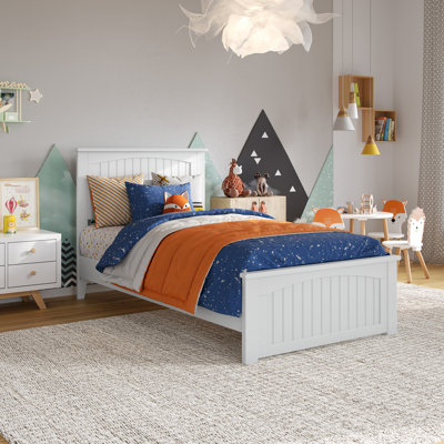 Francoise Solid Wood Low Profile Platform Bed with Matching Footboard