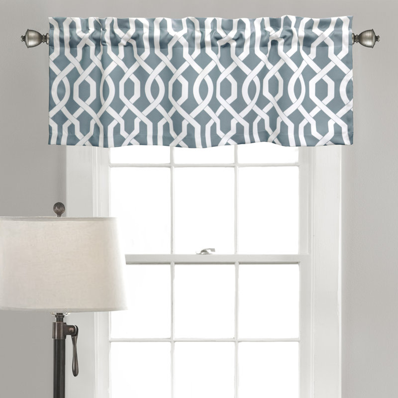 Geometric Tailored Window Pelmet, Blue