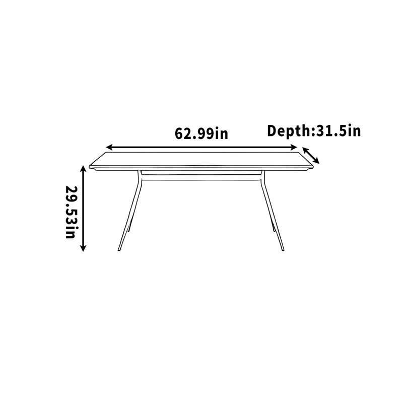 Bureau simple pour le bureau, les réunions et l'écriture. Househol, H 29,53 po x l 62,99 po x P 31,5 po