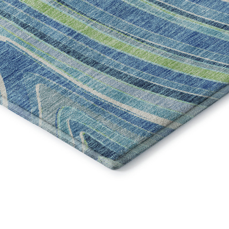 Premium Machine Washable Prisco Blue Rug, Rectangle 10' x 14'