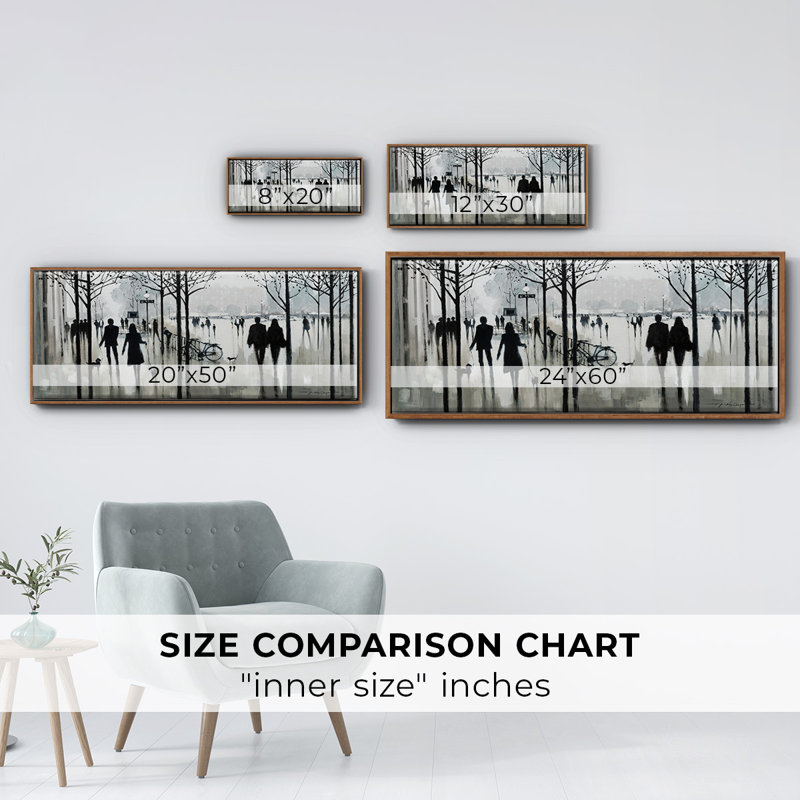 Morning Paris- Framed Canvas, 24" H x 60" W