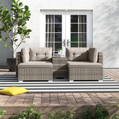 Paton Rattan 4 - Person Seating Group with Cushions