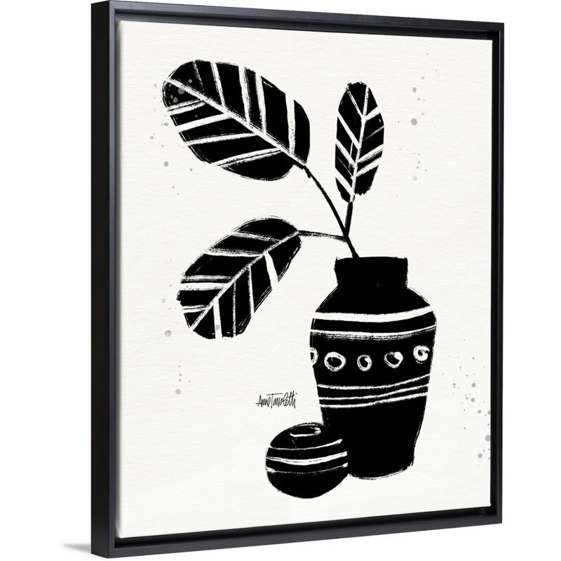 Art mural sur toile Botanical Sketches, Toile avec cadre noir, H 22 po x l 18 po