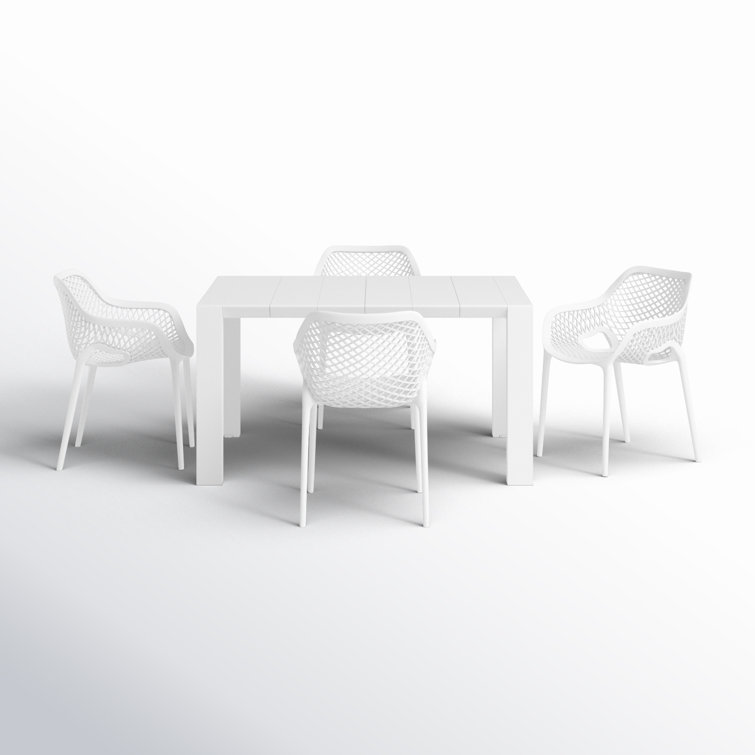 Asherton 55'' Rectangular 4 - Person Outdoor Dining Set
