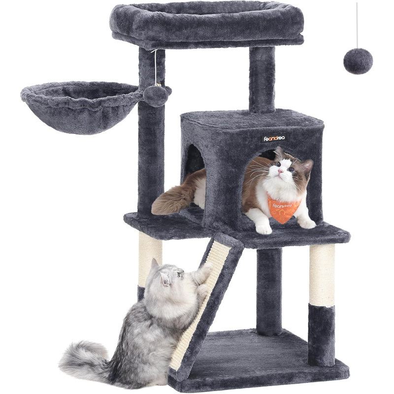 96cm H Cat Tree, Smoky Grey
